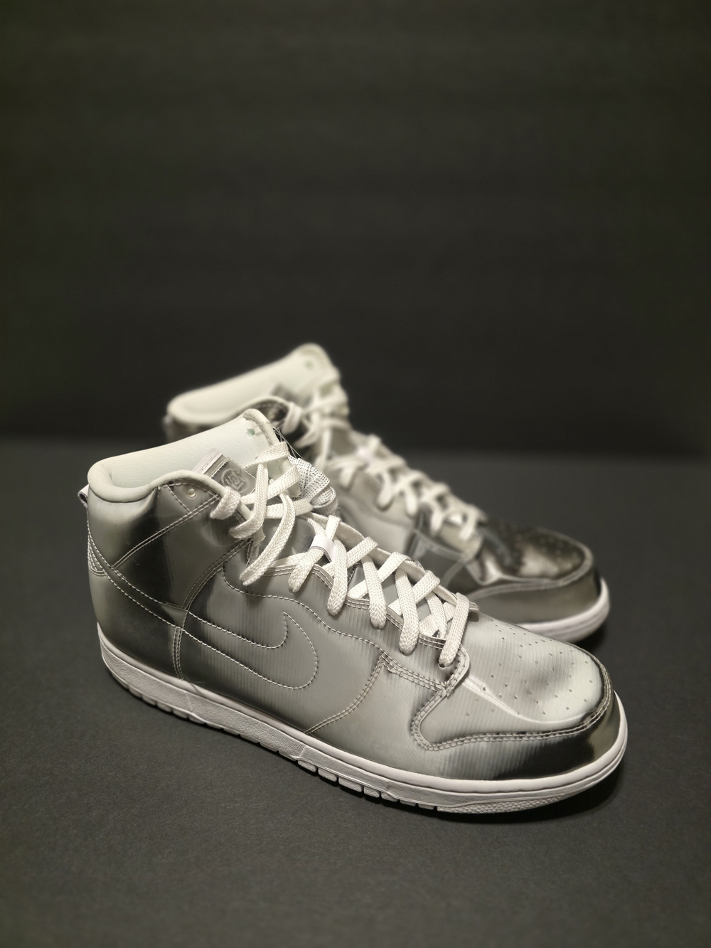 Nike Dunk High x CLOT Flux Metallic Silver Men’s Size 12 NWOB + Extra Laces